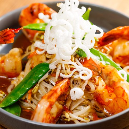 rice noodles with shrimps
